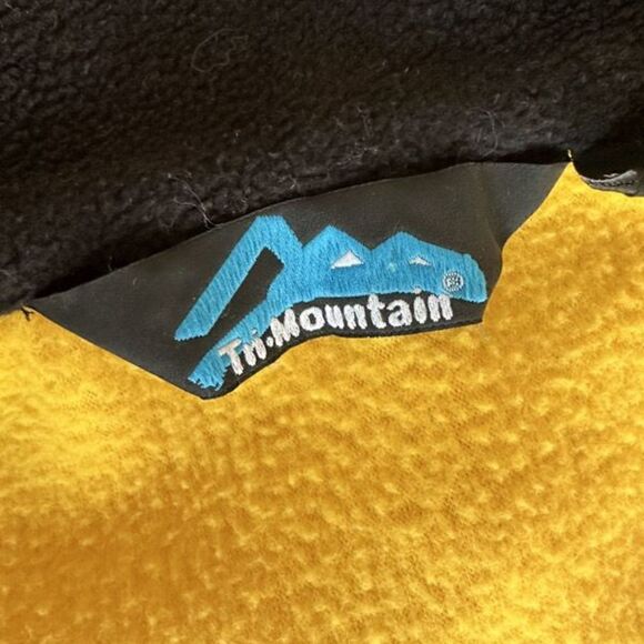 Vintage Tri-Mountain Yellow Half Zip Fleece Pullover with Embroidered Front Logo - Picture 9 of 15